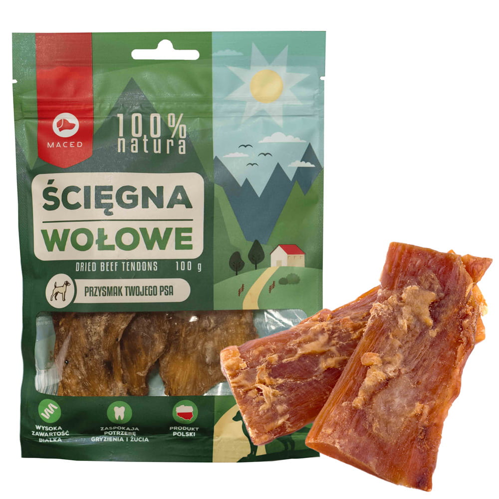 Maced Suszone Ścięgna Wołowe Przysmak Dla Psa 100g
